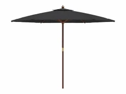 Garden Furniture Sophie-Sandrine Sombrilla de jardín con poste de madera negro 299x240 cm Outlet