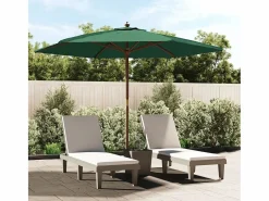 Sophie-Sandrine Sombrilla de jardín con poste de madera verde 299x240 cm^Garden Furniture Hot