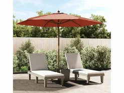 Garden Furniture Sophie-Sandrine Sombrilla de jardín con poste de madera terracota 299x240 cm Sale