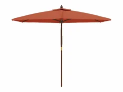 Garden Furniture Sophie-Sandrine Sombrilla de jardín con poste de madera terracota 299x240 cm Sale