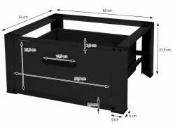 ML-DESIGN Mueble Para Lavadora|Soporte de elevación para lavadora o secadora con cajón blanco