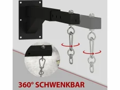 Aparato De Musculación|Soporte de pared ajustable para saco de boxeo, diseño ajustable, acero, (65 x 12 x 20 cm)