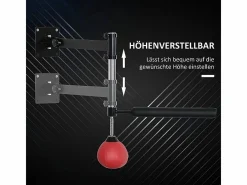 Aparato De Musculación|Soporte de pared ajustable para boxeo con barra giratoria de 360°, piel sintética, color (79 x 72 x 20 cm)