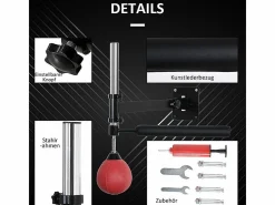 Aparato De Musculación|Soporte de pared ajustable para boxeo con barra giratoria de 360°, piel sintética, color (79 x 72 x 20 cm)