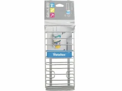 METALTEX Cubo De Basura Para Cocina|Soporte Distribuidor Bolsas GALILEO Plata 36x12x12 cm