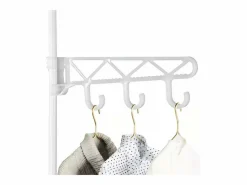 Soporte moderno de la barra doble con ganchos, ropa, ropa de vestuario, guardarropa 108x36x170cm -^DripeX New