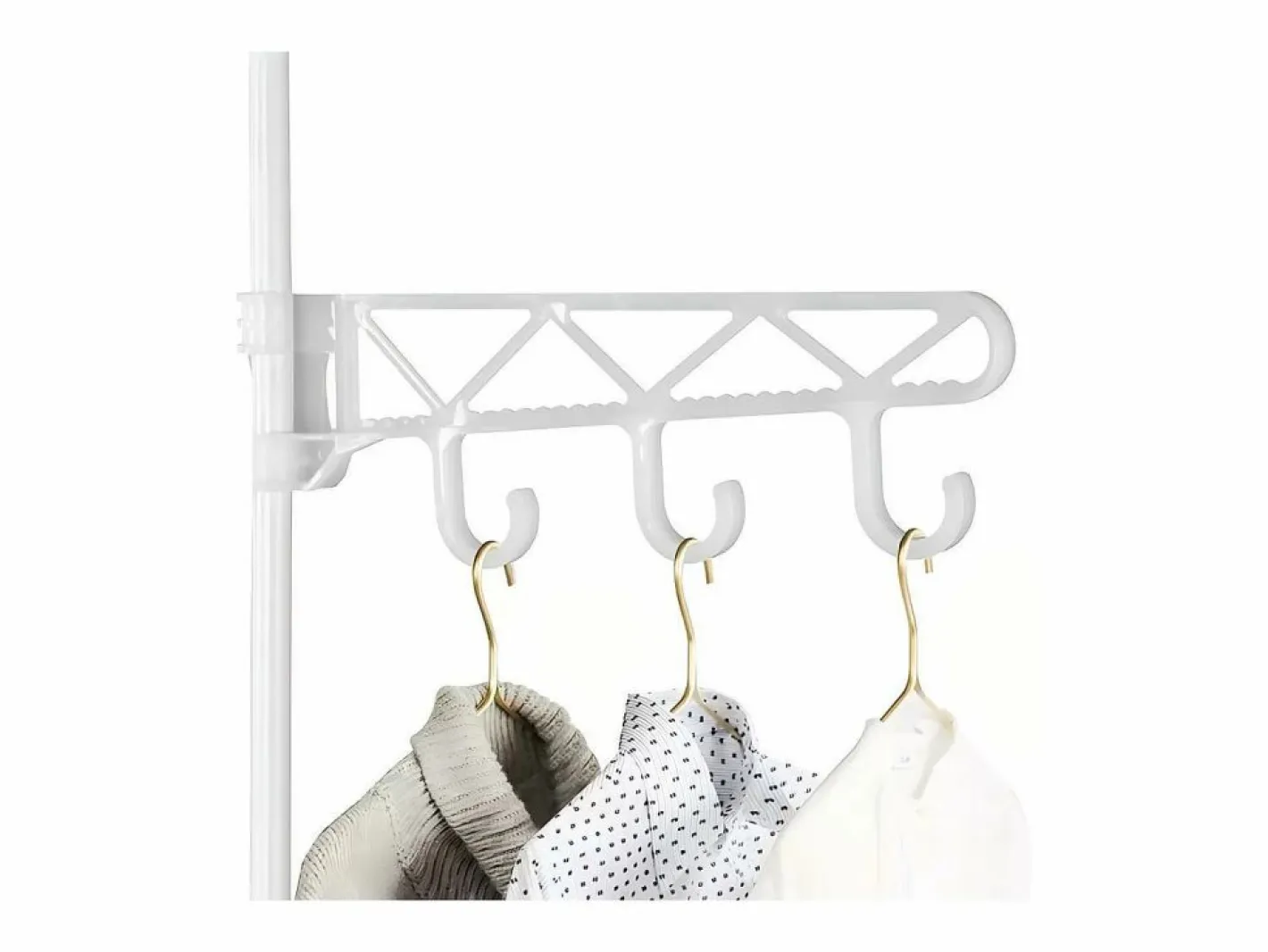 Soporte moderno de la barra doble con ganchos, ropa, ropa de vestuario, guardarropa 108x36x170cm -^DripeX New