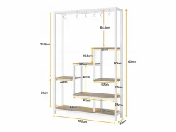 Tribesigns Decoración De Jardín|Soporte para plantas de interior de 5 niveles, estantería de metal de 180 cm con 10 ganchos de suspensión, soporte multifunción