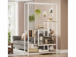 Tribesigns Decoración De Jardín|Soporte para plantas de interior de 5 niveles, estantería de metal de 180 cm con 10 ganchos de suspensión, soporte multifunción