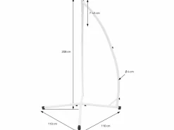 Soporte para silla colgante 208cm blanca sostén de hamaca estructura de columpio^ML-DESIGN Outlet