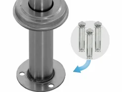 ML-DESIGN Buzón|Soporte poste para buzón correos acero inoxidable plata moderno 120x42,5 cm