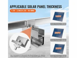 Soportes de Montaje de Paneles Solares SucceBuy, 20 Piezas, Ajustables de 35-50 mm, Ligeros para Autocaravanas y Más Plateado Sale