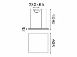 Ideal Lux Lámpara Suspendida|Sospensione Moderna Oracle Alluminio-Materie Plastiche Nero Led 53W K Luce