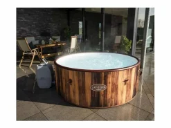 Bestway Spa Hinchable Lay-Z-Spa Helsinki 180x66 cm para 5-7 Personas con Airjet y Cobertor Marru00f3n