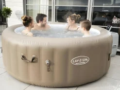 Bestway Spa Hinchable Lay-Z-Spa Palm Springs Ø196x71 cm para 4-6 Personas con Airjet y Cobertor Topo Discount