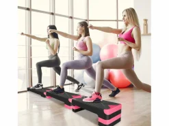 Step aeróbico ajustable para ejercicio, plataforma antideslizante, polietileno, (68,5 x 28 x 10 cm)^ Sale