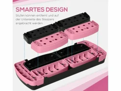 Cinta De Correr|Stepper aeróbico ajustable, de plástico, para fitness y entrenamiento en casa, color negro (80 x 31 x 20 cm)