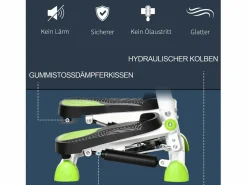 Stepper de fitness con pantalla LCD y asas, para entrenar en casa, de acero y ABS, verde (55 x 44 x 108 cm) Best