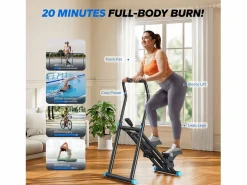 MERACH Aparato De Musculación|Stepper vertical , LCD, 3 niveles de resistencia ajustables, altura ajustable, plegable, estable, para uso doméstico, máx 150 kg,