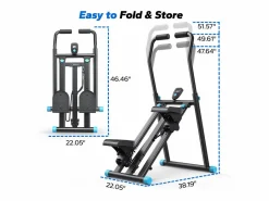 MERACH Aparato De Musculación|Stepper vertical , LCD, 3 niveles de resistencia ajustables, altura ajustable, plegable, estable, para uso doméstico, máx 150 kg,