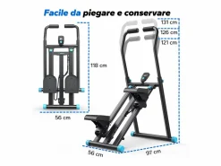 MERACH Aparato De Musculación|Stepper vertical , LCD, 3 niveles de resistencia ajustables, altura ajustable, plegable, estable, para uso doméstico, máx 150 kg,