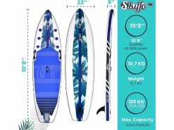 SKIFFO Deportes Náuticos|SUP Paddle hinchable Lui 10'8 325x84x15cm(10'8x33 "x6") - MAX 120kg - 294L - Dropstitch Stringer - Full Pack -