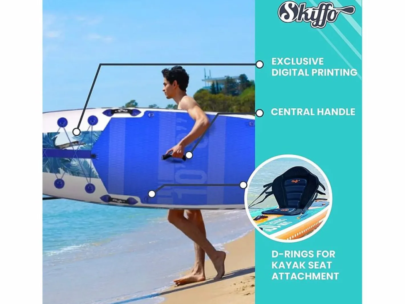 SKIFFO Deportes Náuticos|SUP Paddle hinchable Lui 10'8 325x84x15cm(10'8x33 "x6") - MAX 120kg - 294L - Dropstitch Stringer - Full Pack -
