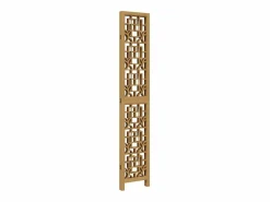 Tabique divisorio de 4 paneles en madera maciza de paulownia marrón Marru00f3n Discount