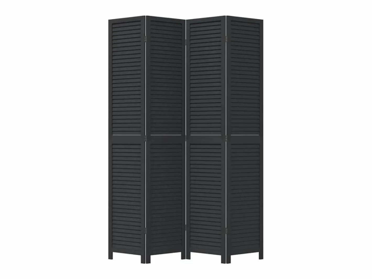 Tabique divisorio de 4 paneles en madera maciza de paulownia negra^