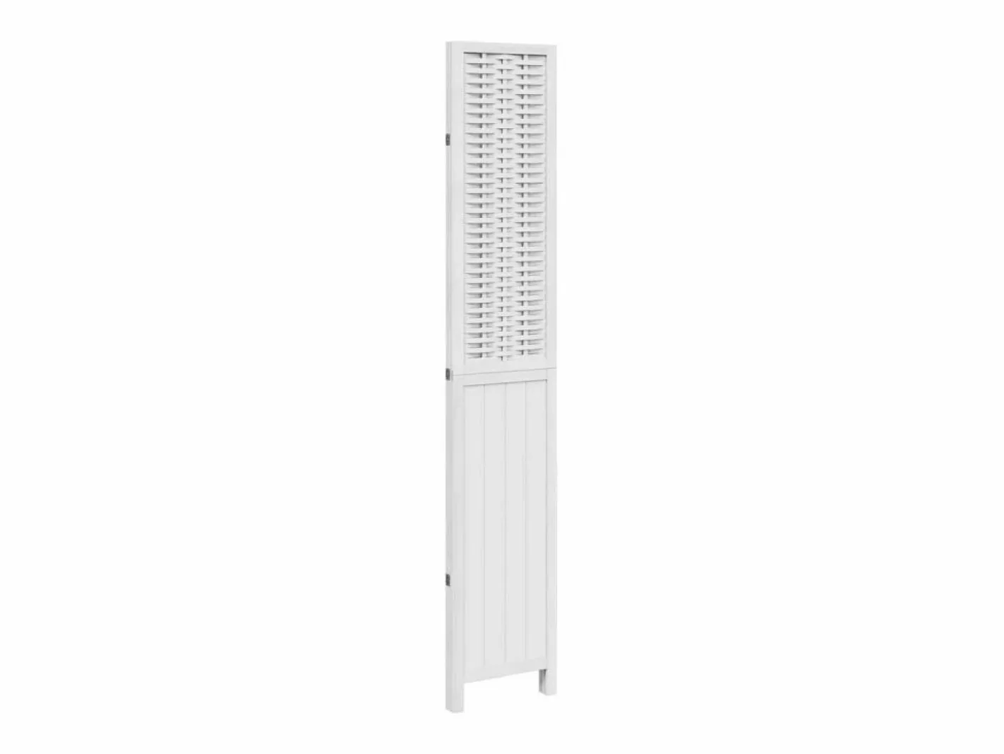 Biombo|Tabique divisorio de 3 paneles en madera maciza de paulownia blanca