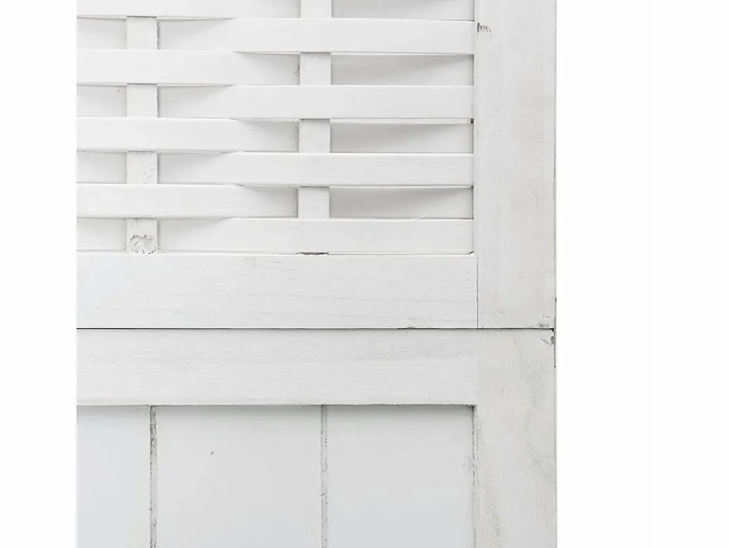 Biombo|Tabique divisorio de 3 paneles en madera maciza de paulownia blanca