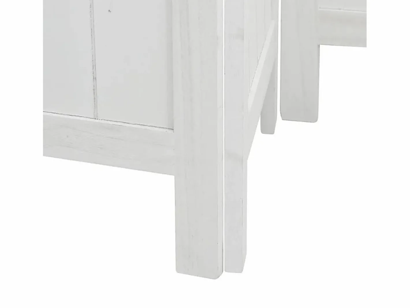 Biombo|Tabique divisorio de 3 paneles en madera maciza de paulownia blanca