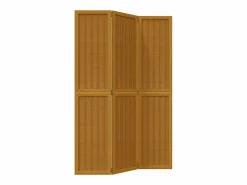 Tabique divisorio de 3 paneles en madera maciza de paulownia marrón Marru00f3n Hot