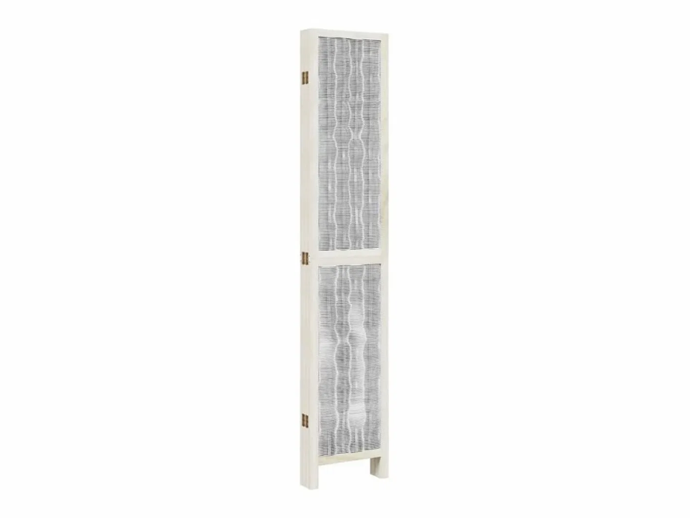 Biombo|Tabique divisorio de 6 paneles en madera maciza de paulownia blanca