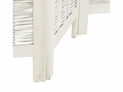Biombo|Tabique divisorio de 6 paneles en madera maciza de paulownia blanca