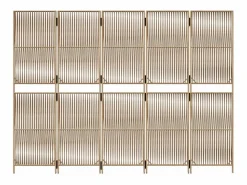 Biombo|Tabique divisorio de 5 paneles de mimbre de resina