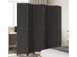 Tabique divisorio de 6 paneles en madera maciza de paulownia negra^ Outlet