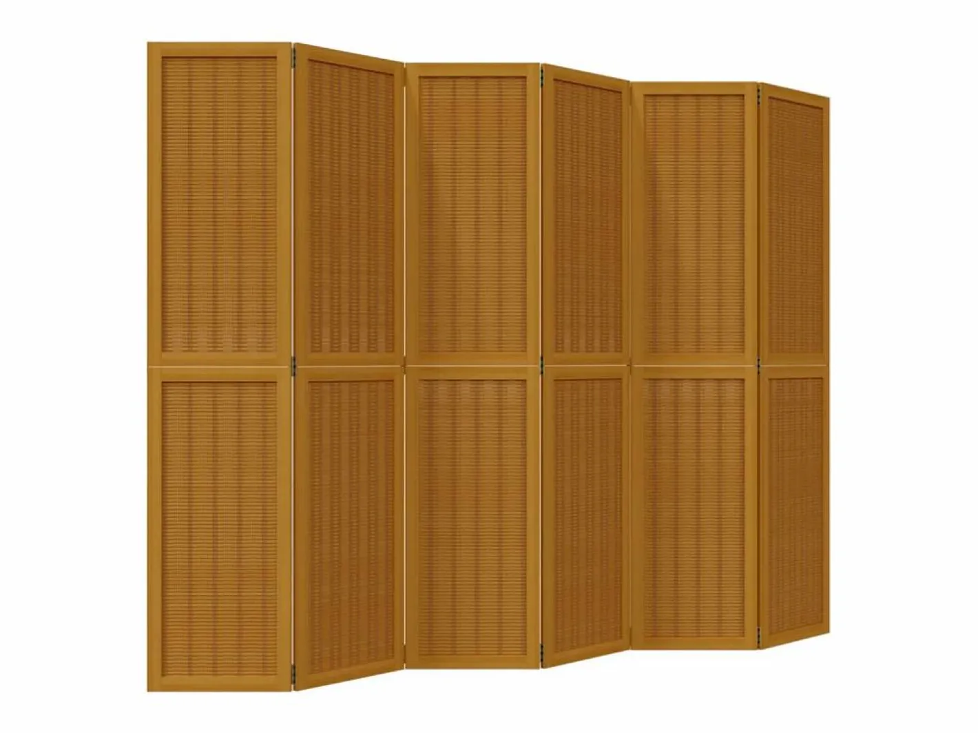 Tabique divisorio de 6 paneles en madera maciza de paulownia marrón^ New