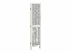 Biombo|Tabique divisorio de 3 paneles en madera maciza de paulownia blanca