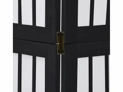 Biombo|Tabique divisorio de 6 paneles en madera maciza de paulownia negra