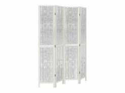 Tabique divisorio de 4 paneles en madera maciza de paulownia blanca^ New