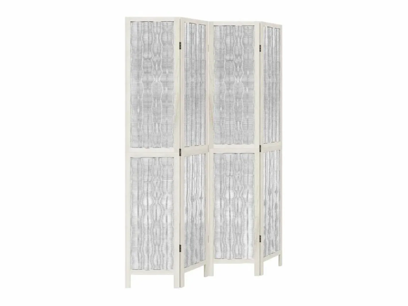 Tabique divisorio de 4 paneles en madera maciza de paulownia blanca^ New