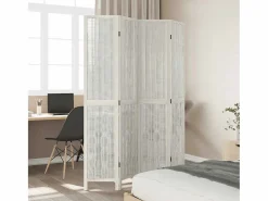Tabique divisorio de 4 paneles en madera maciza de paulownia blanca^ New