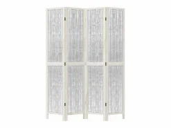 Tabique divisorio de 4 paneles en madera maciza de paulownia blanca^ New