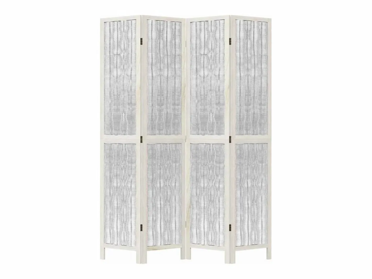Tabique divisorio de 4 paneles en madera maciza de paulownia blanca^ New