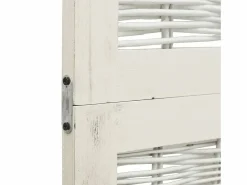 Tabique divisorio de 4 paneles en madera maciza de paulownia blanca^ New