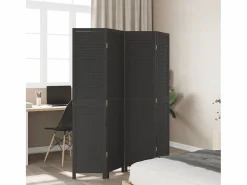 Tabique divisorio de 4 paneles en madera maciza de paulownia negra^ Online