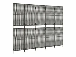Tabique divisorio de 5 paneles de mimbre de resina^ Best