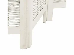 Biombo|Tabique divisorio de 3 paneles en madera maciza de paulownia blanca