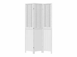 Tabique divisorio de 3 paneles en madera maciza de paulownia blanca Blanco New